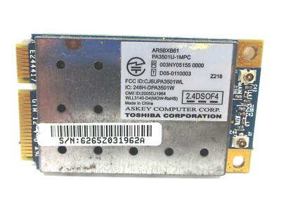 QUALCOMM ATHEROS AR5BXB61 Wireless G 54Mbps Mini PCIe WiFi Card