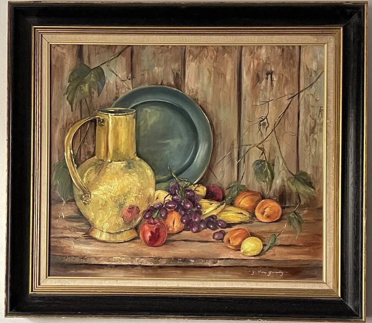 VAN GUNDY ANTIQUE MODERN STILL LIFE IMPRESSIONIST OIL PAINTING OLD
