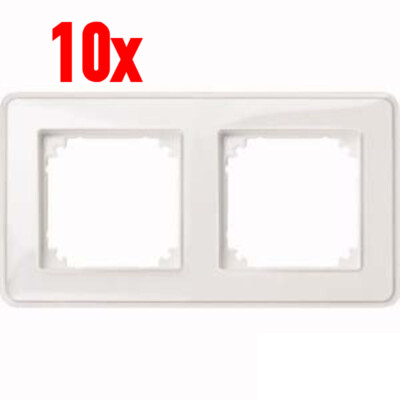 10x Merten M-Creativ Rahmen 2fach System M MEG4020-3500 Transparent Polarweiß