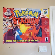 Pokemon Stadium 64 2x3 foot tapestry ⚡ retro Nintendo 64 banner wall flag N64