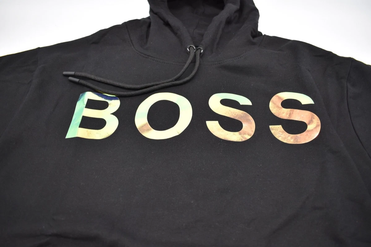 Hugo Boss for Men Hooded Sweatshirt Premium Comfort 100%Cotton Color Black/ Gold | eBay