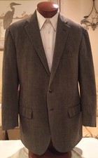 Polo Ralph Lauren Mens Grayish Beige Heavy Wool 2 Btn Blazer Sz 44 L Excellent 