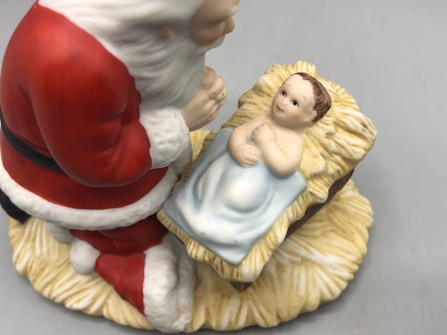 Vintage The Kneeling Santa Figur by Roman Inc. Praying before Baby Jesus Xmas - Bild 2 von 11