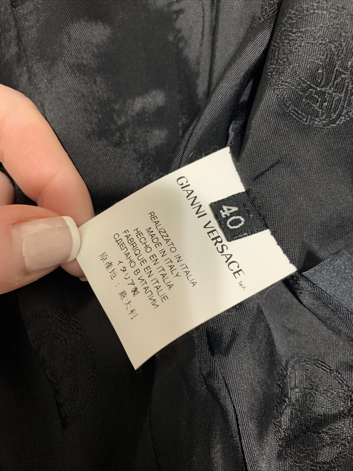 versace womens authentic solid black long sleeve … - image 6