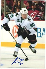 Chris Tierney Autographed 4x6 Color Photo San Jose Sharks #50 White B