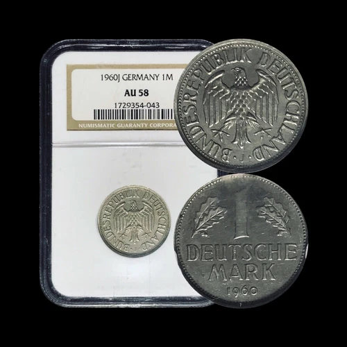 GERMANY. 1960, Mark, J - NGC AU58 - Bundesrepublik, Hamburg, Semi-Key, Top 3