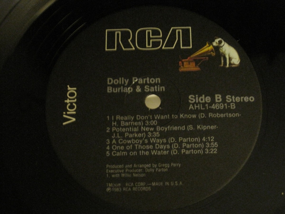DOLLY PARTON BURLAP & SATIN LP ORIG '83 RCA VICTOR AHL1-4691