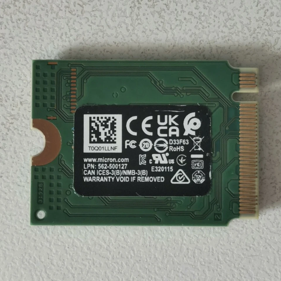 Micron 2450 512GB M.2 2230 SSD NVMe PCIe 4.0 For Microsoft Surface Pro X Pro 8 - Image 2 of 3