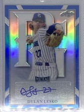 2021 LEAF PERFECT GAME METAL BLUE REFRACTOR DYLAN LESKO AUTO #14/30