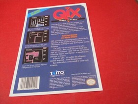 Qix Nintendo NES Promo Store Display Card ONLY