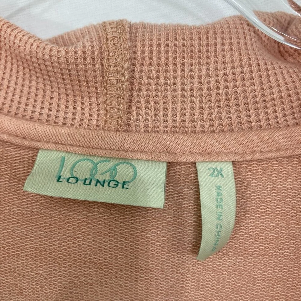 LOGOTIPO Lori Goldstein 2X Jaqueta com Capuz Malha Elástica Mauve Detalhe Plissado Zíper Completo - Imagem 2 de 4