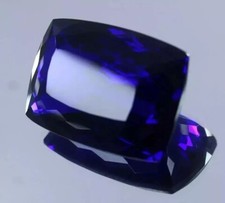 Natural Tanzania OF Tanzanite Cushion Deep Blue 50 Ct CERTIFIED Loose Gemstone