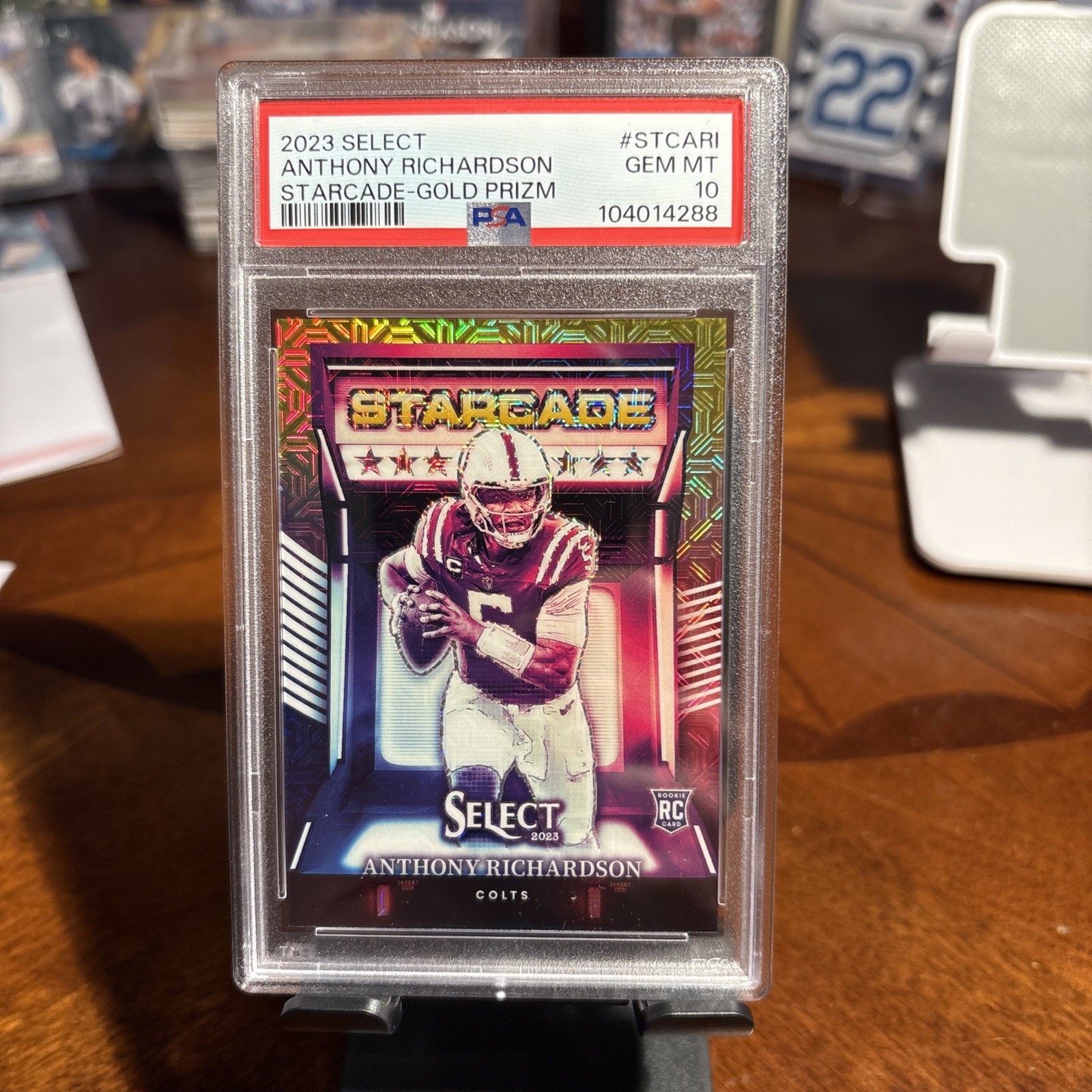 Anthony RICHARDSON 2023 SELECT STARCADE GOLD Prizm #’d/10🔥PSA 10🔥POP 3🔥COLTS