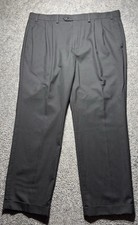 Lauren Ralph Lauren Dress Pants Men 38x30 Black Pleated Front Cuff Ankle Stylish