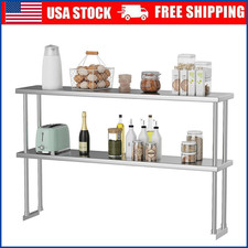 Stainless Steel Overshelf, 60"x12" 2-Tier Adjustable Shelf for Prep  Work Table