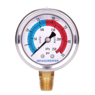 #ad MEASUREMAN 2 Dial Size Glycerin Filled Pool Filter Pressure Gauge 304 Stain... $17.78