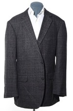 52L 50L Long Oak Hill Gray Plaid Soft Rayon-Blend Sport Coat Blazer Jacket 2XLT