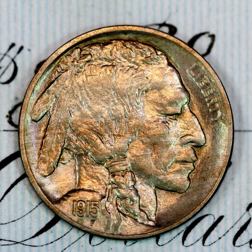 * 1915-P * SOLID+ GEM BU MS BUFFALO NICKEL * FROM ORIGINAL COLLECTION