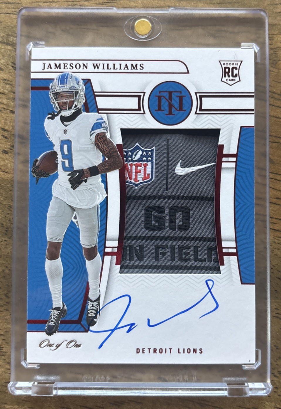 2022 National Treasures Jameson Williams True RPA NFL Laundry Tag Auto 1/1 #170