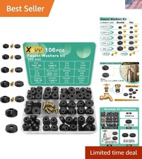 Comprehensive 106-Piece Rubber Faucet Washer Set with Brass Screws for Repairs