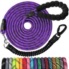 Long Dog Leash 20 FT Heavy Duty Rope Leashes for Dogs Training with Swivel Lo...