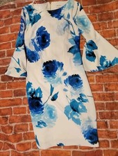 Calvin Klein Blue & White Floral Dress  Sz 6