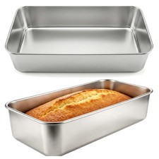 Backform Edelstahl Rechteckig für Brot Kuchen Toast 33x15x6,7cm