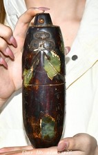 8.6"China Liangzhu Culture Old Jade Beast Face Word Awl Bodkin Zhuizi Statue