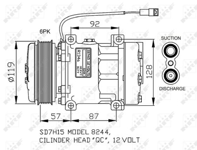 NRF 32771 Kompressor, Klimaanlage für MASSEY FERGUSON