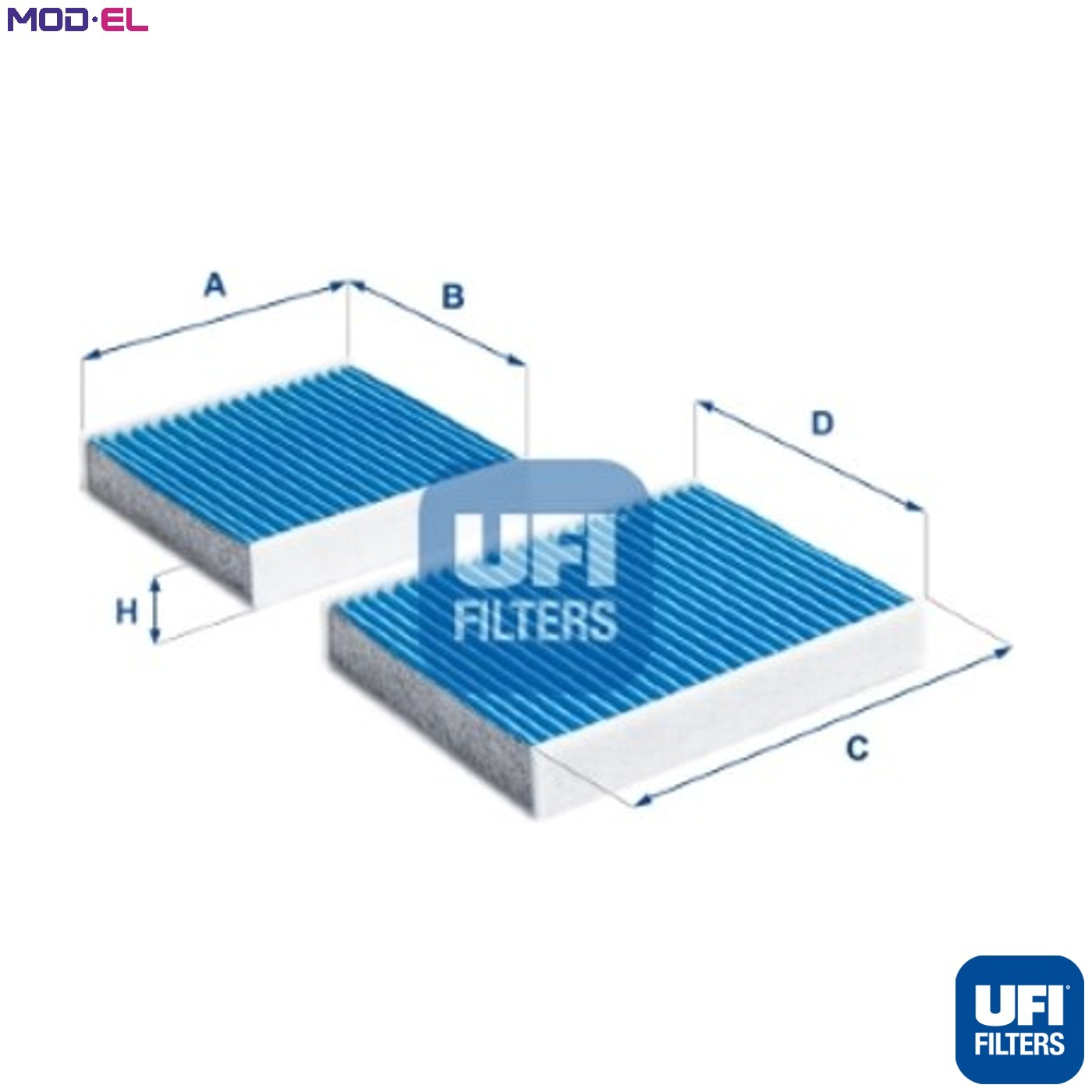 Cabin filter with antibacterial action 34.164.00 UFI for AUDI CITROËN PEUGEOT DS - Image 3