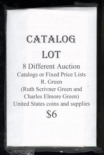 R. Green Lot: 8 Different Auction Catalogs or Fixed Price Lists.