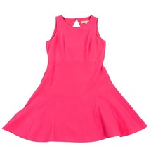 LOFT Ann Taylor Sleeveless Dress Womens 4P Pink Fit Flare Open BackCasual A-Line