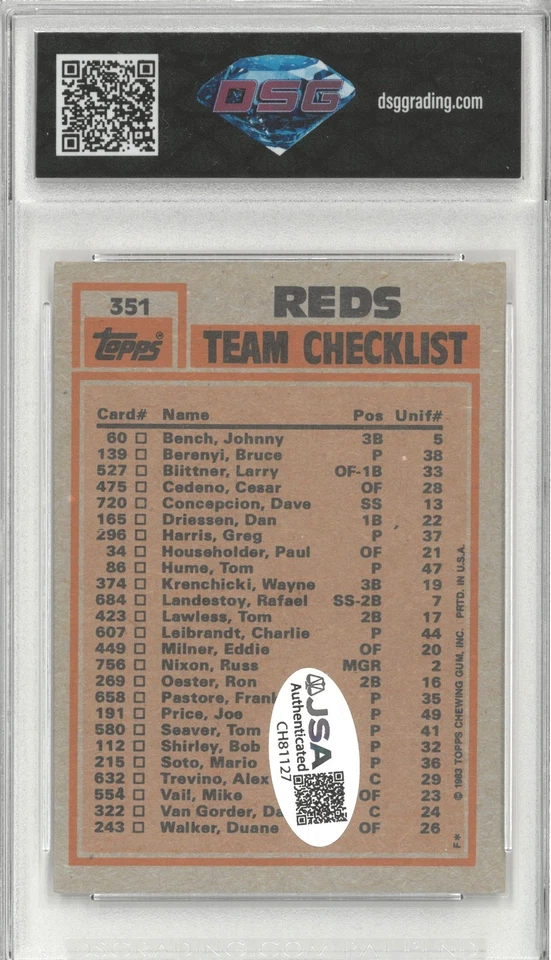 1983 Topps CESAR CEDENO - MARIO SOTO #251 JSA Dual Auto 💎 DSG Authentic - Image 2 of 3