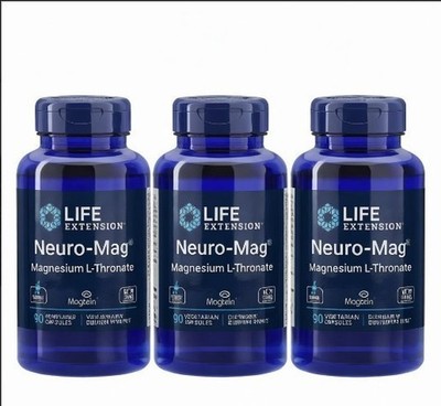 3 PACK Neuro-Mag Magnesium L-Threonate from 2000 mg Magtein - Life Extension P