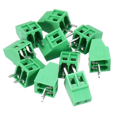 10 PCS 2Pin PCB Mount Screw Terminal Block Connector 2.54mm/0.1 Inch Pitch