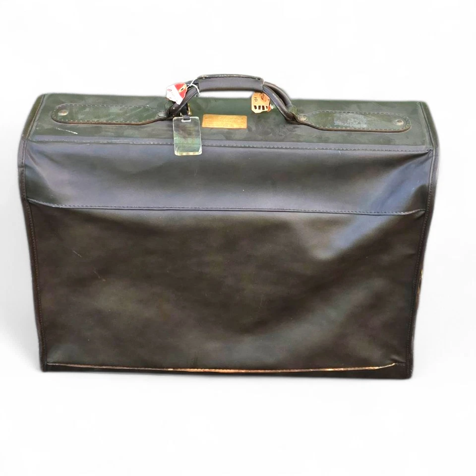 Vintage Hartmann Leather Garment Bag Pat. Pend. USA Made – Mint Mid Century - Image 2 of 4