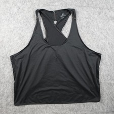 Prana Top Womens Small Black Florette Tank Racerback Yoga Active Cropped Gym
