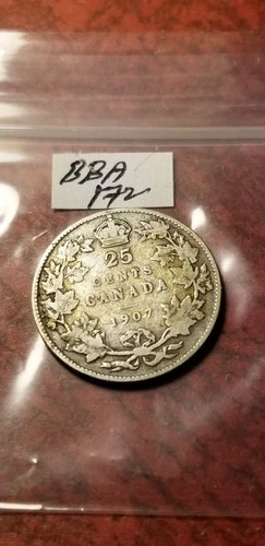 1907 Canada 25 Cents — photo from the most recent tracked eBay sale