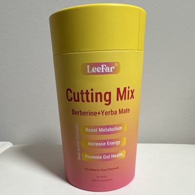 LeeFar Cutting Mix Berberine + Yerba Mate Powder Strawberry Acai 30 Sticks