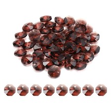 50Pcs 12mm 1 Hole K9 Crystal Octagon Glass Chandelier Beads, Red Violet