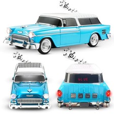 New Blue Retro Car WS-1955 Bluetooth Speaker with FM Radio, USB, SD, AUX Input