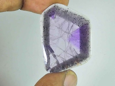 AAA Natural Trapiche Amethyst Fancy Slice Loose Gemstone 46Cts 25X35X05MM
