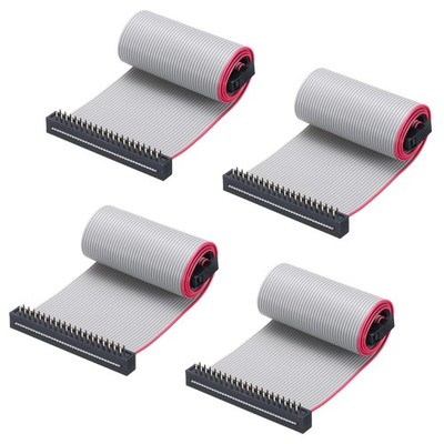 IDC Wire Flat Ribbon Cable FC/FD Connector A-type 40Pins 0.3Meters Long, 4pcs