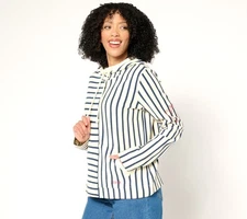 Peace Love World Women's Top Sz L 100% Cotton Mixed Multi-colored A683587