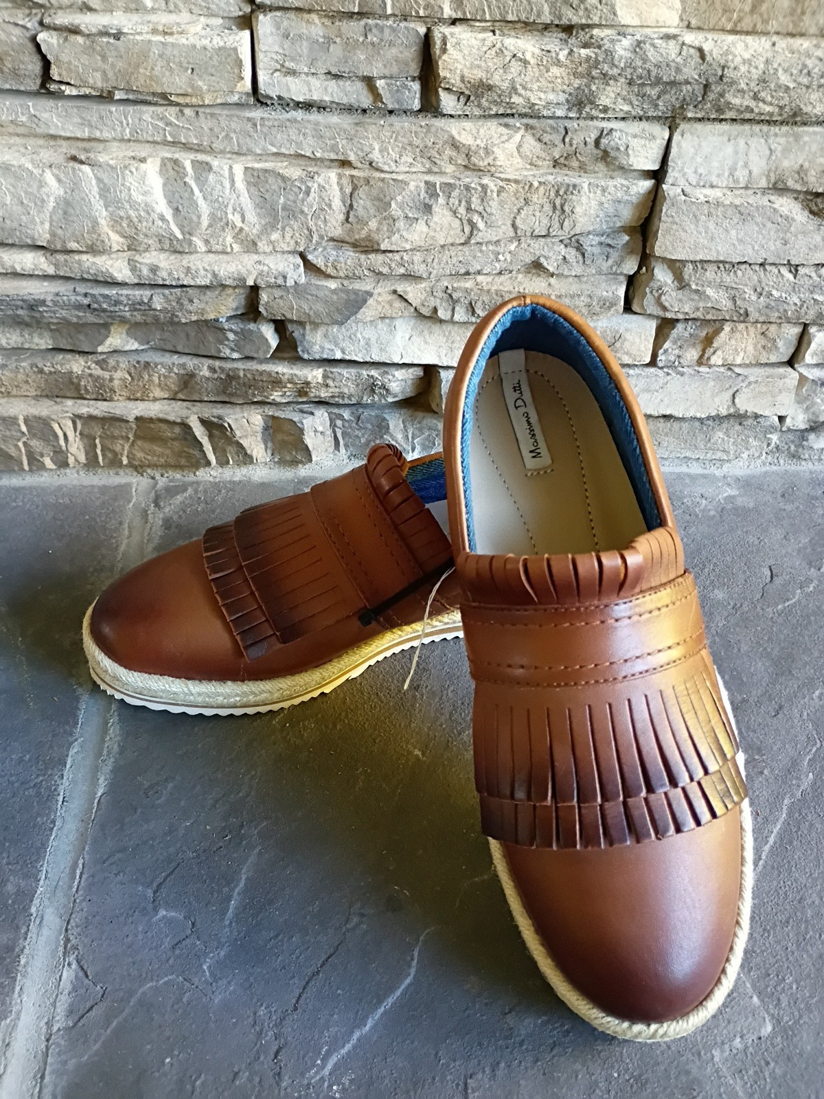 Massimo Dutti Brown Leather Fringe Loafer Women's US SHOES 5.5 EU 36 NEW $200 image 2