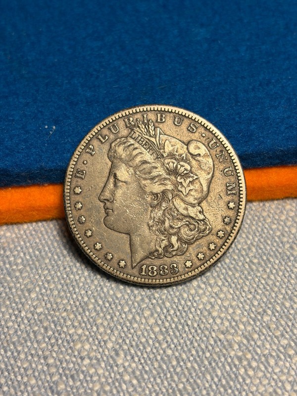 (#103024) Morgan Dollar:  1883 S.  Original toned VF.      (see video!)