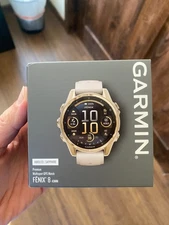 NEW in box Garmin fenix 8 GPS watch, 43 mm, AMOLED, Sapphire edition, Soft Gold