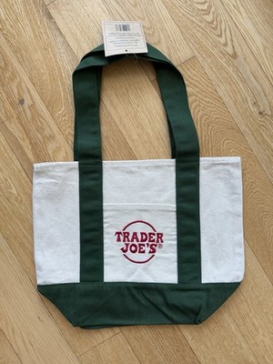 Trader Joe s Mini Canvas Tote Bag - Green - NEW W/ TAG - Limited Edition 2025