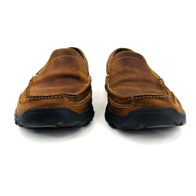 Mens 11 Relaxed Fit Skechers Superior Gains Brown Leather  display picture 2