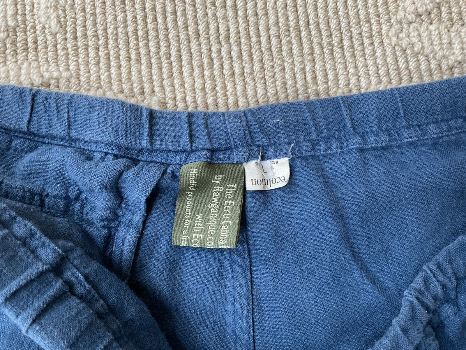 ECOLUTION 100%Hemp Drawstring Pants Royal Blue Me… - image 3